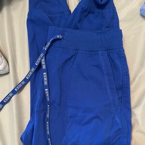 Blue Jogger Scrub Pants with Drawstring